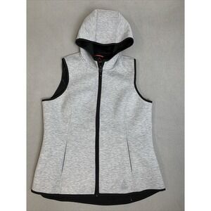Gerry Vest Women's Size X-Large Heather  Grey Full Zip Hooded Sleeveless Coat